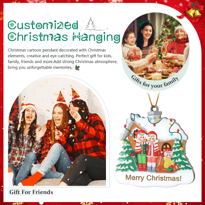 Personalised Wooden Family Christmas Ornament with Custom 3-5 Names Christmas Gift for Family | Jessemade