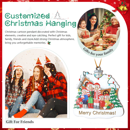 Personalised Wooden Family Christmas Ornament with Custom 3-5 Names Christmas Gift for Family | Jessemade