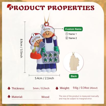 Personalised Family Christmas Ornament - Custom 2-5 Names Wooden Decoration Gift for Family | Jessemade