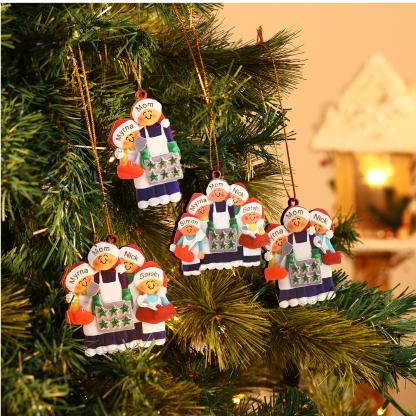 Personalised Family Christmas Ornament - Custom 2-5 Names Wooden Decoration Gift for Family | Jessemade