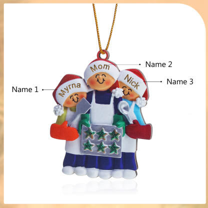 Personalised Family Christmas Ornament - Custom 2-5 Names Wooden Decoration Gift for Family | Jessemade