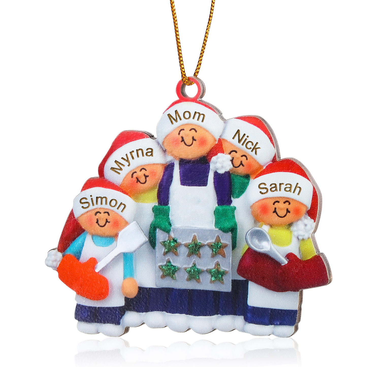 Personalised Family Christmas Ornament - Custom 2-5 Names Wooden Decoration Gift for Family | Jessemade