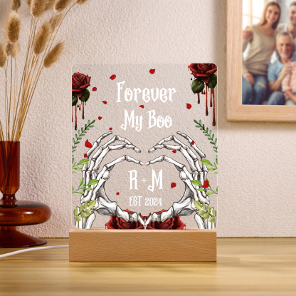 Personalized Halloween Night Light - Custom 2 Names & 1 Text & 1 Date 