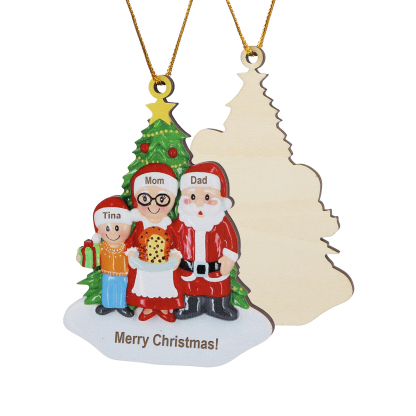 Personalized Wooden Family Wooden Hanging Christmas Ornament with Custom 3-5 Names Christmas Gift for Family | Jessemade