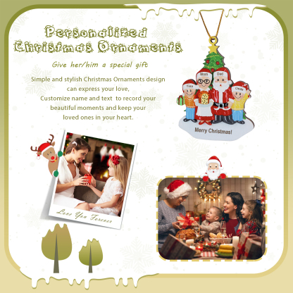 Personalized Wooden Family Wooden Hanging Christmas Ornament with Custom 3-5 Names Christmas Gift for Family | Jessemade