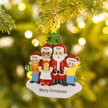 Personalized Wooden Family Wooden Hanging Christmas Ornament with Custom 3-5 Names Christmas Gift for Family | Jessemade