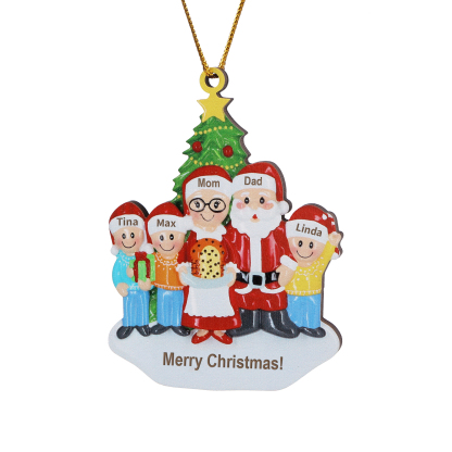 Personalized Wooden Family Wooden Hanging Christmas Ornament with Custom 3-5 Names Christmas Gift for Family | Jessemade