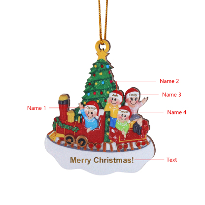 Personalised Wooden Family Christmas Ornament with Custom 3-4 Names Christmas Gift for Family | Jessemade