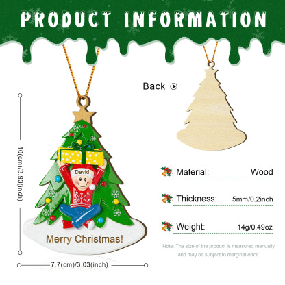 Personalised Christmas Ornament Custom 1-4 Names Family Christmas Tree Decoration Christmas Gift for Family | Jessemade