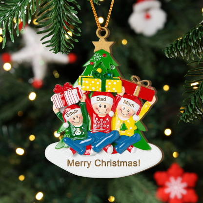 Personalised Christmas Ornament Custom 1-4 Names Family Christmas Tree Decoration Christmas Gift for Family | Jessemade