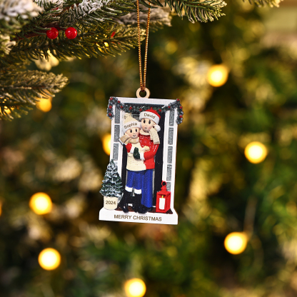 Personalized Wooden Family Christmas Ornament – Custom 2-6 Names, 1 Text & Date Christmas Gift for Family | Jessemade