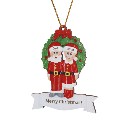 Personalized Wooden Family Christmas Tree Hanging Ornament with Custom 2-5 Names & 1 Text Christmas Gift for Family | Jessemade