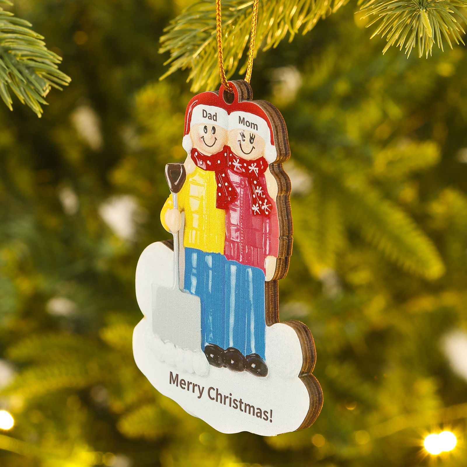 Personalized Wooden Family Christmas Hanging Ornament with Custom 2-5 Names & 1 Text Christmas Gift for Family | Jessemade