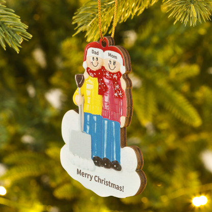 Personalized Wooden Family Christmas Hanging Ornament with Custom 2-5 Names & 1 Text Christmas Gift for Family | Jessemade