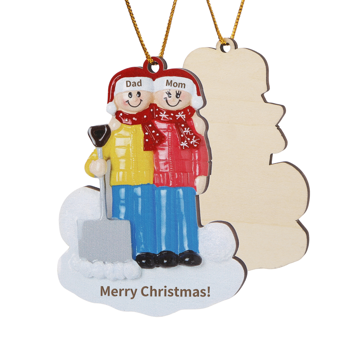 Personalized Wooden Family Christmas Hanging Ornament with Custom 2-5 Names & 1 Text Christmas Gift for Family | Jessemade