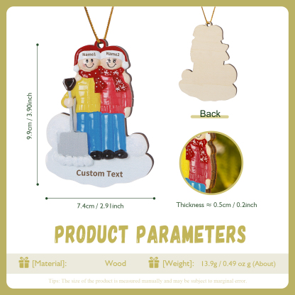 Personalized Wooden Family Christmas Hanging Ornament with Custom 2-5 Names & 1 Text Christmas Gift for Family | Jessemade