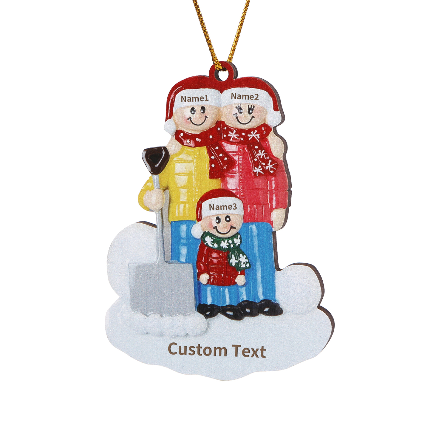 Personalized Wooden Family Christmas Hanging Ornament with Custom 2-5 Names & 1 Text Christmas Gift for Family | Jessemade