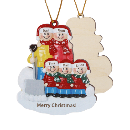 Personalized Wooden Family Christmas Hanging Ornament with Custom 2-5 Names & 1 Text Christmas Gift for Family | Jessemade