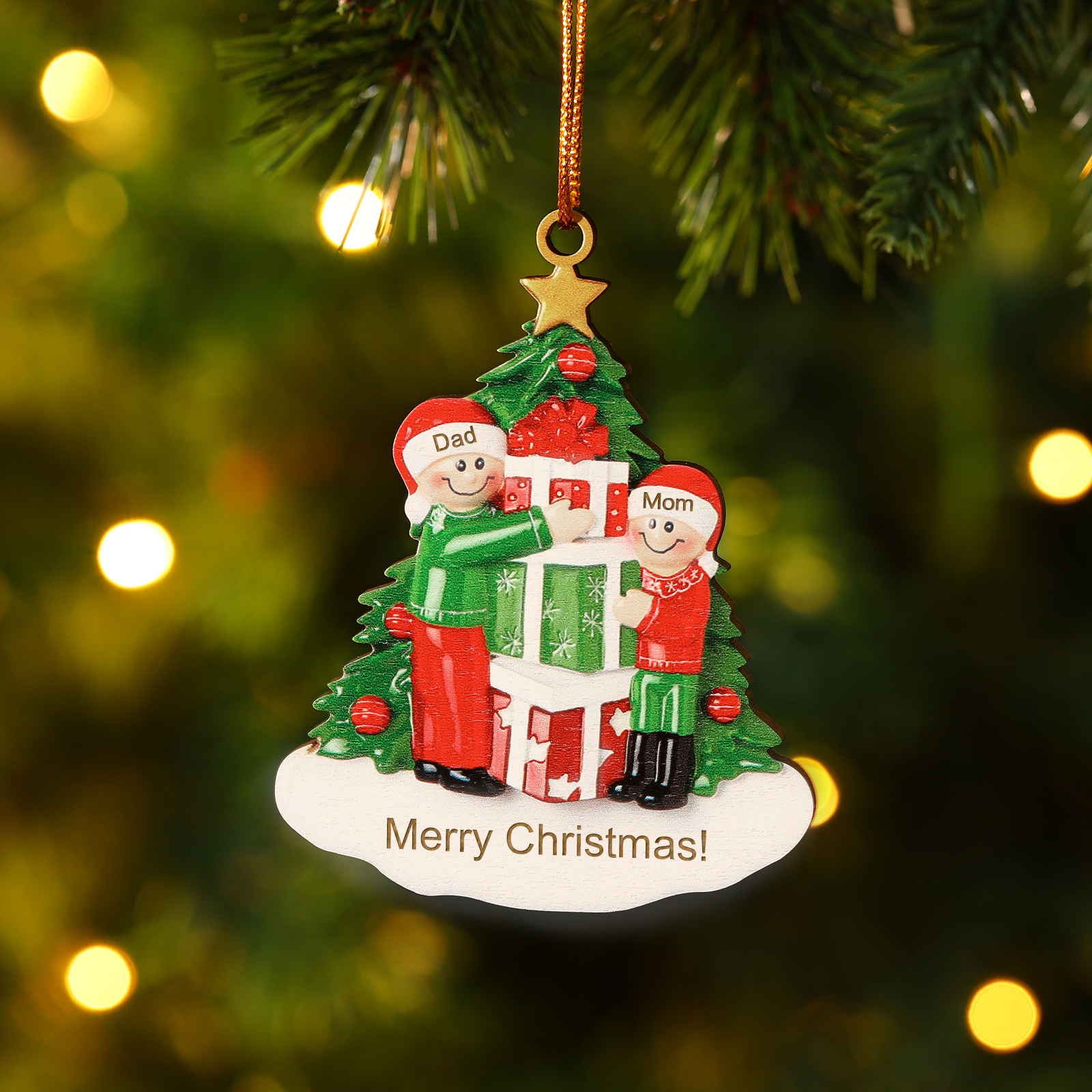 Personalised Family Christmas Ornament Custom 2-5 Names Christmas Tree Decoration Gift for Family |Jessemade