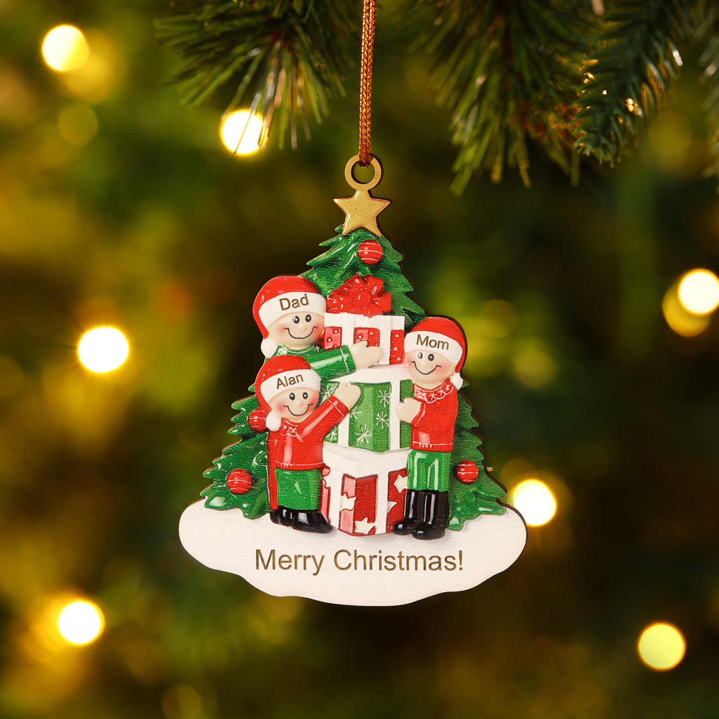 Personalised Family Christmas Ornament Custom 2-5 Names Christmas Tree Decoration Gift for Family |Jessemade