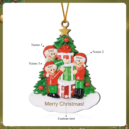 Personalised Family Christmas Ornament Custom 2-5 Names Christmas Tree Decoration Gift for Family |Jessemade