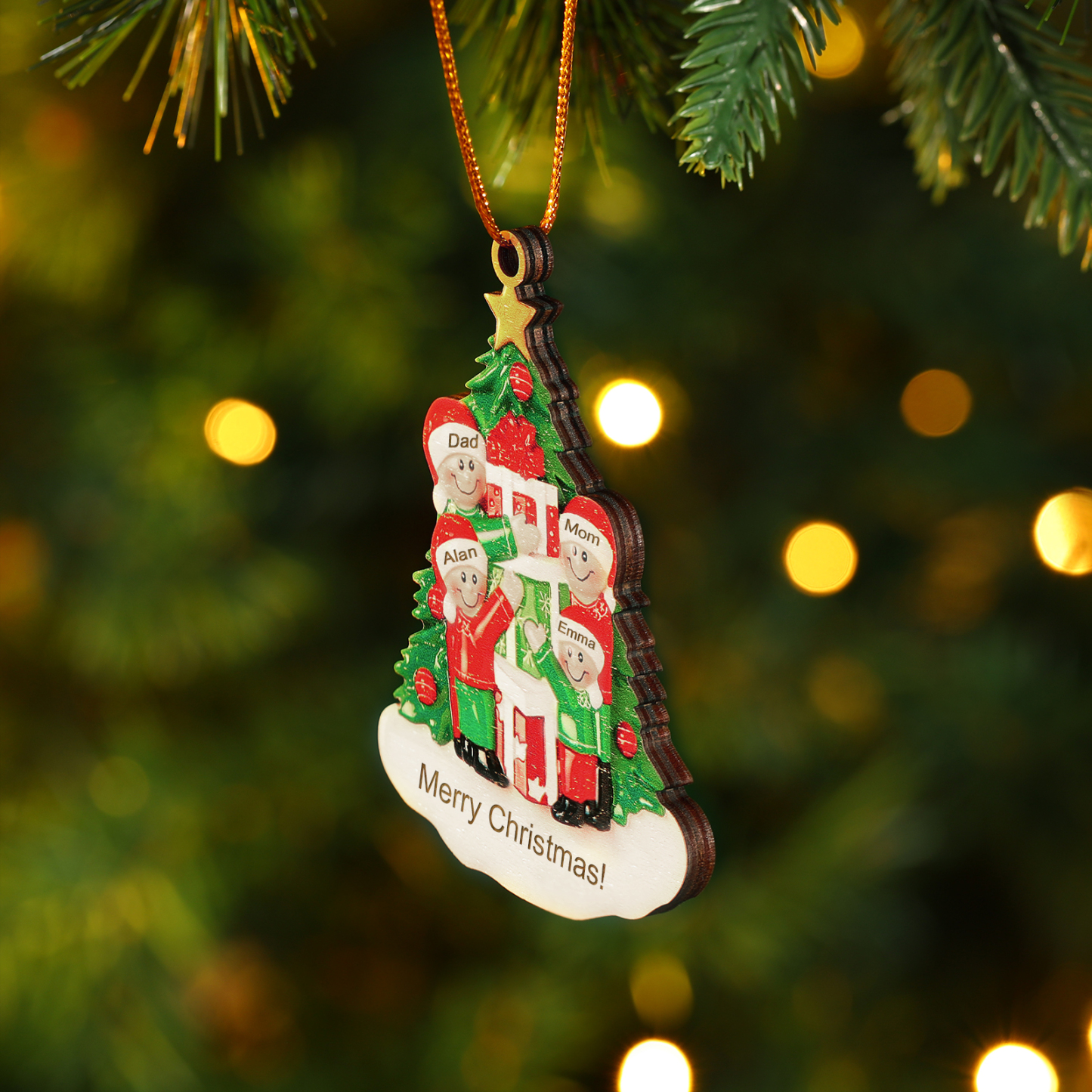 Personalised Family Christmas Ornament Custom 2-5 Names Christmas Tree Decoration Gift for Family |Jessemade