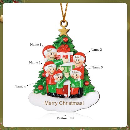Personalised Family Christmas Ornament Custom 2-5 Names Christmas Tree Decoration Gift for Family |Jessemade