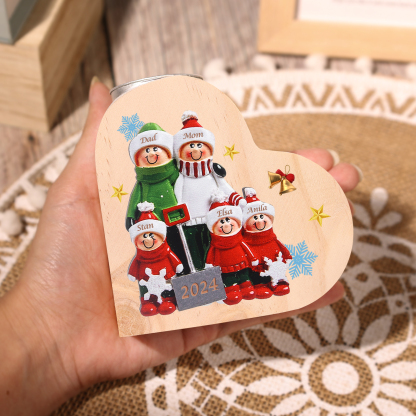 Personalised Family Wooden Candle Holder Custom 2-8 Names & 1 Year Home Decoration Christmas Gift for Family | Jessemade