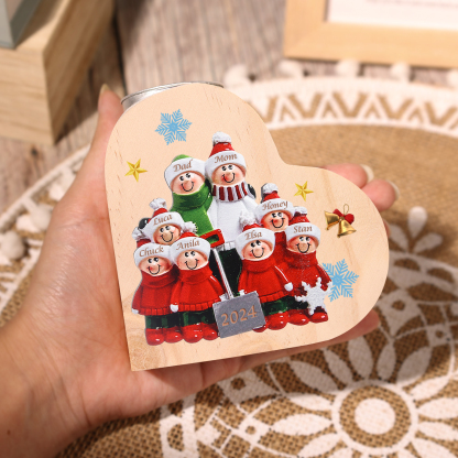 Personalised Family Wooden Candle Holder Custom 2-8 Names & 1 Year Home Decoration Christmas Gift for Family | Jessemade