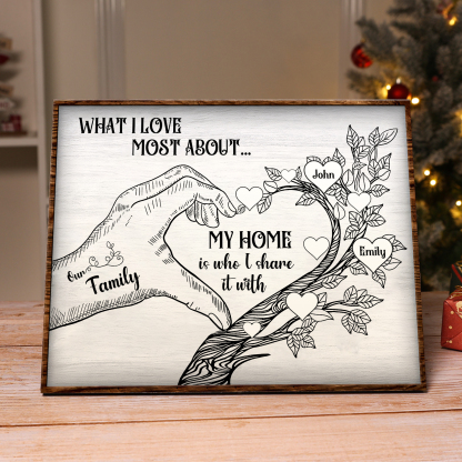 Personalised Wooden Ornament with Custom 6 Names - Family Tree Home Decor Gift for Family | Jessmade