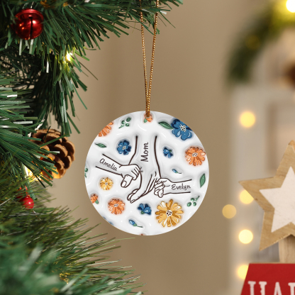 Personalized Family Christmas Hanging Ornament with Custom 2-9 Names - Christmas Gift for Grandma/Mom | Jessmade