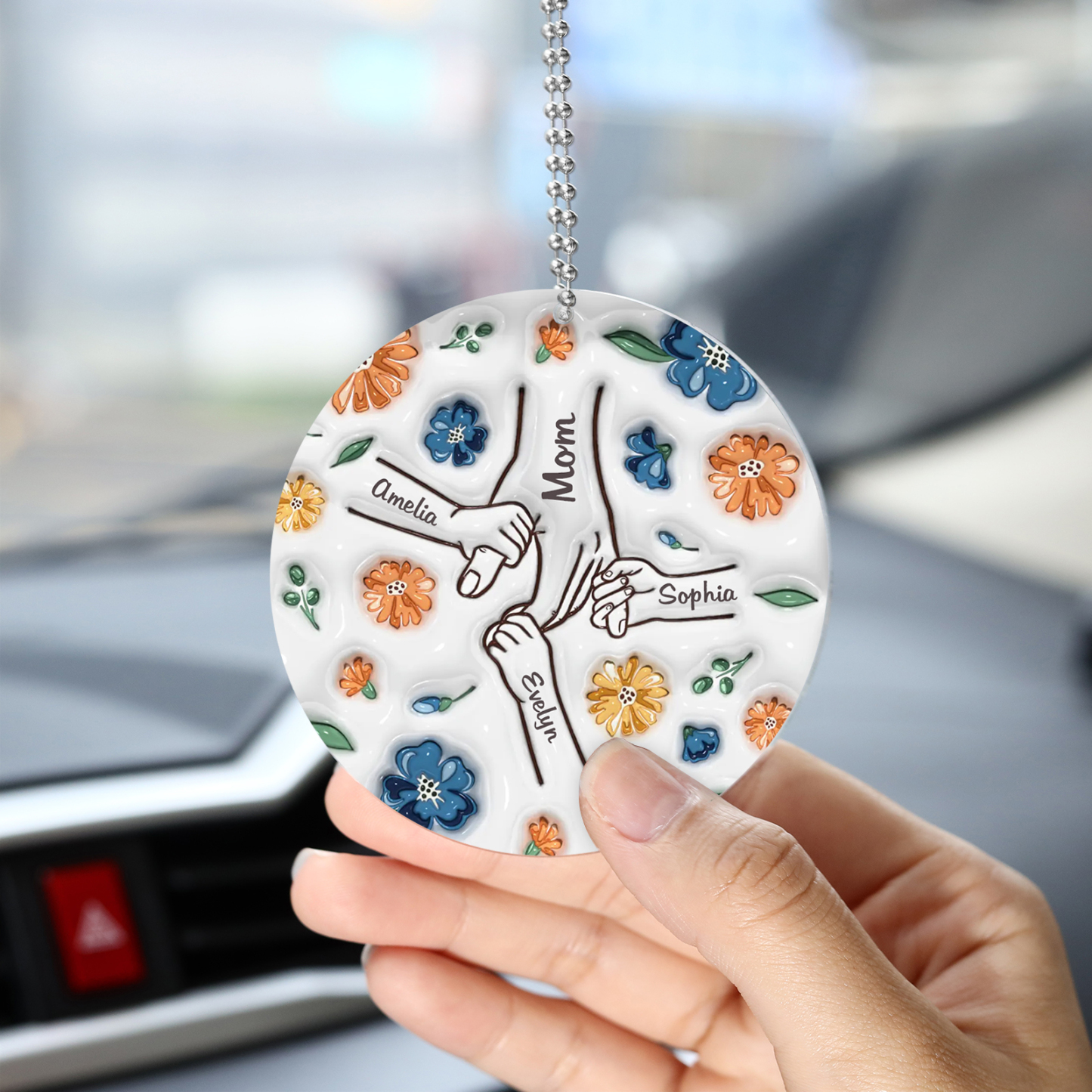 Personalized Family Christmas Hanging Ornament with Custom 2-9 Names - Christmas Gift for Grandma/Mom | Jessmade