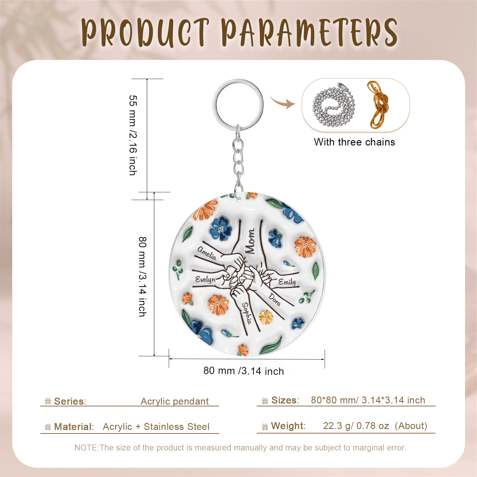 Personalized Family Christmas Hanging Ornament with Custom 2-9 Names - Christmas Gift for Grandma/Mom | Jessmade