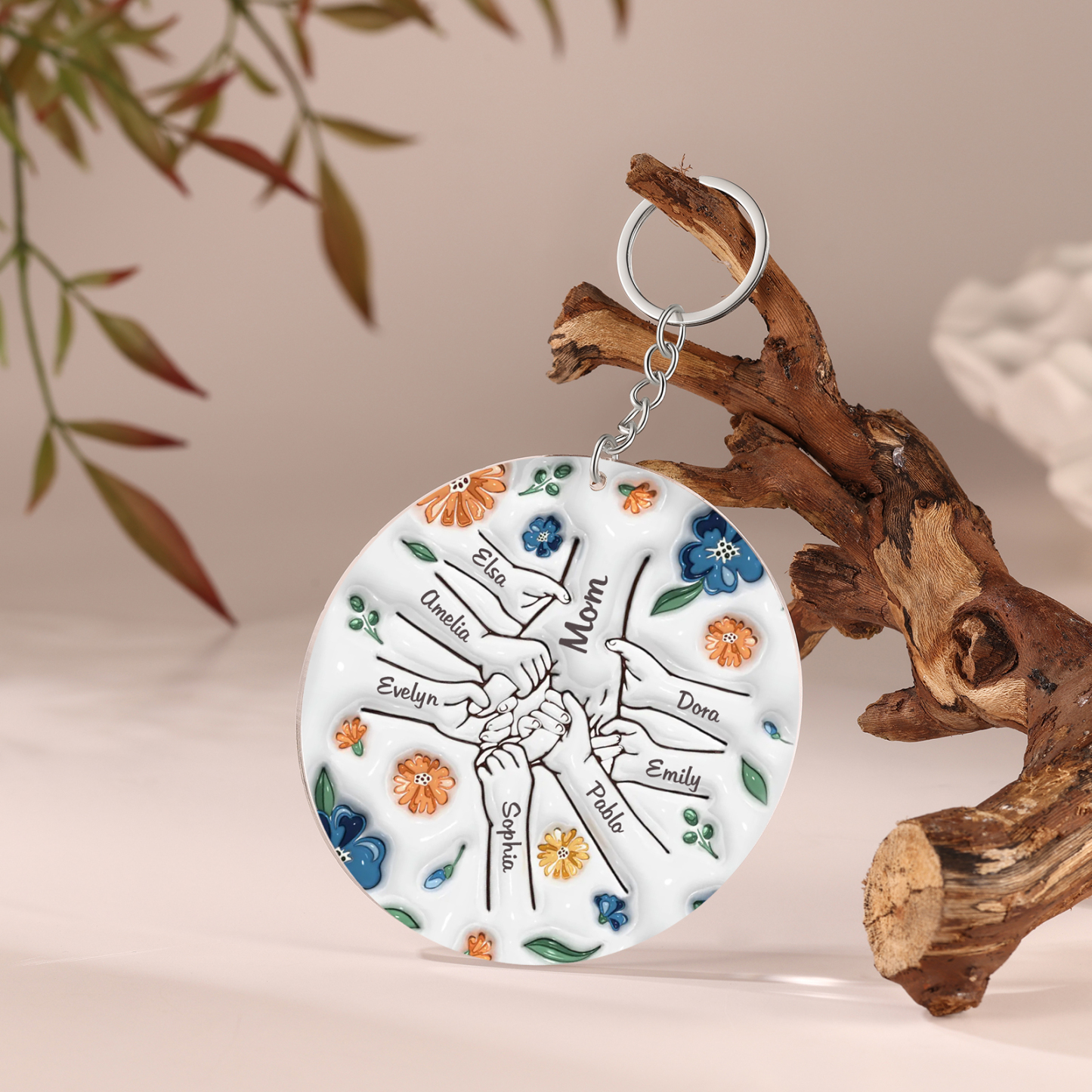 Personalized Family Christmas Hanging Ornament with Custom 2-9 Names - Christmas Gift for Grandma/Mom | Jessmade