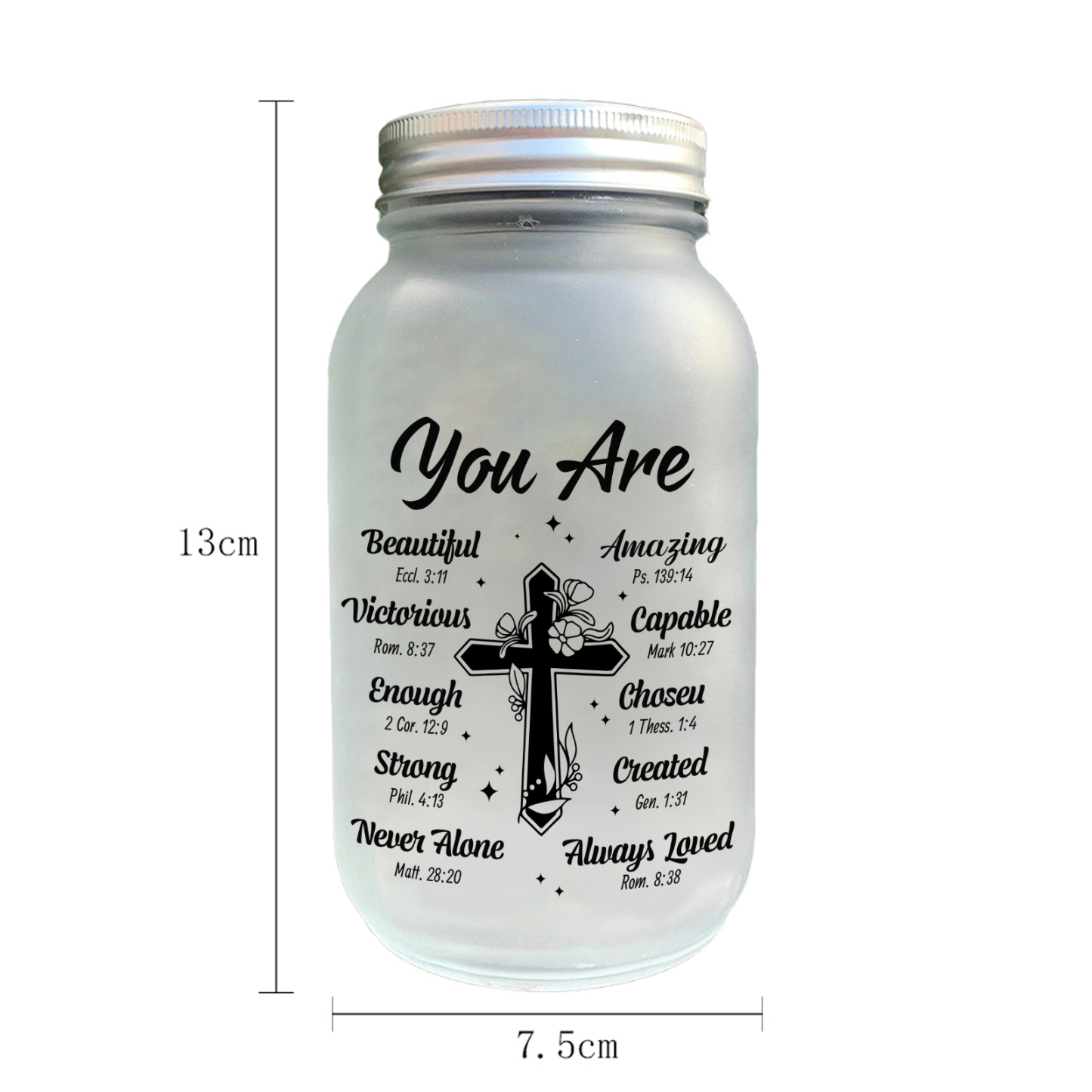Personalised Mason Jar with Custom Name Wishing Bottle for Family Blessing Gift | Jessemade