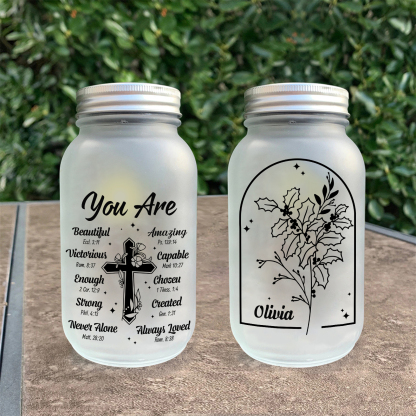 Personalised Mason Jar with Custom Name Wishing Bottle for Family Blessing Gift | Jessemade