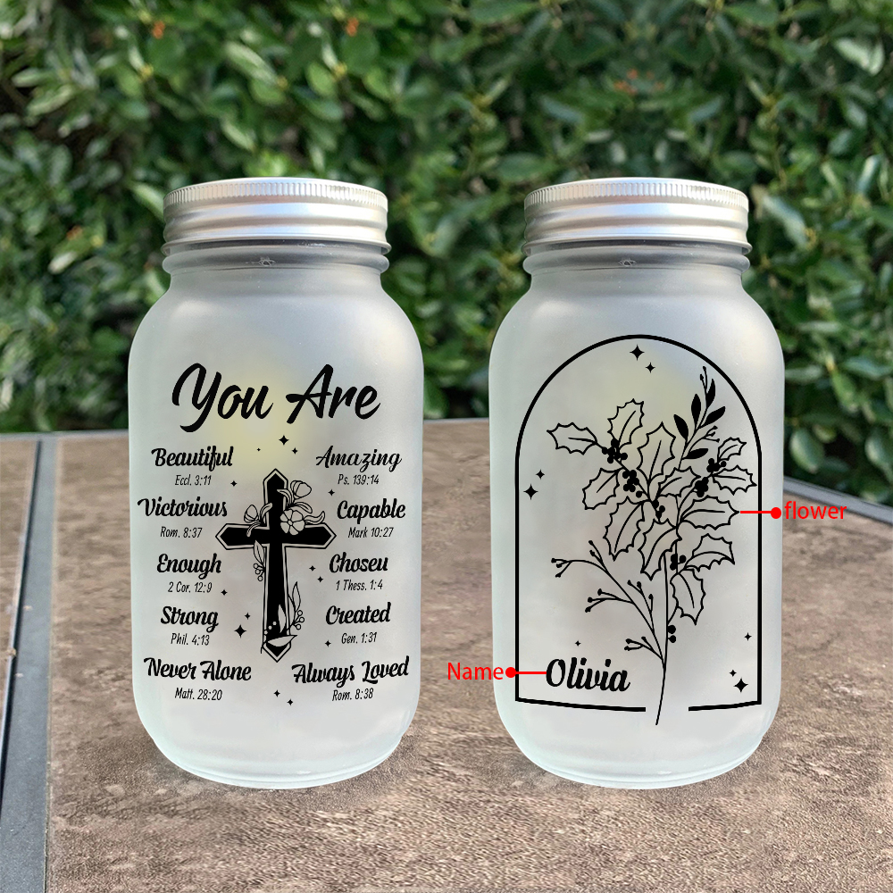 Personalised Mason Jar with Custom Name Wishing Bottle for Family Blessing Gift | Jessemade