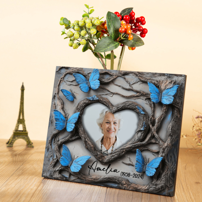 Personalised Memorial Butterfly Ornaments Customized With 1 Photo&Name&Date Wooden Ornaments to Commemorate The Deceased Loved Ones | Jessemade