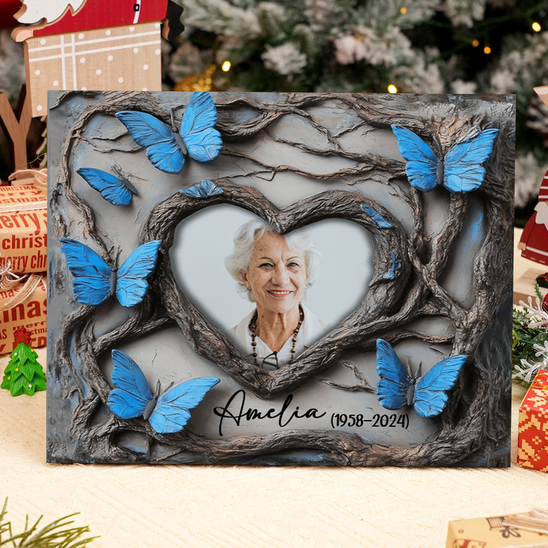 Personalised Memorial Butterfly Ornaments Customized With 1 Photo&Name&Date Wooden Ornaments to Commemorate The Deceased Loved Ones | Jessemade