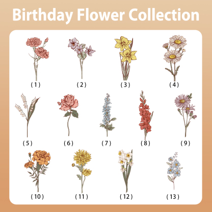 Personalized Friend Acrylic Ornament Custom 2 Names & Birth Flowers & 2 Texts Acrylic Heart Keepsake Desktop Ornament gift for Friend | Jessemade