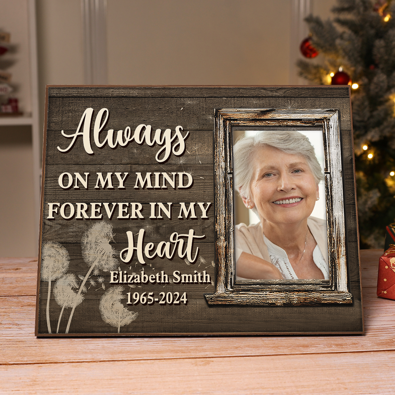 Personalised Memorial Ornaments Customized With 1 Photo&Name&Date Wooden Ornaments to Commemorate The Deceased Loved Ones | Jessemade