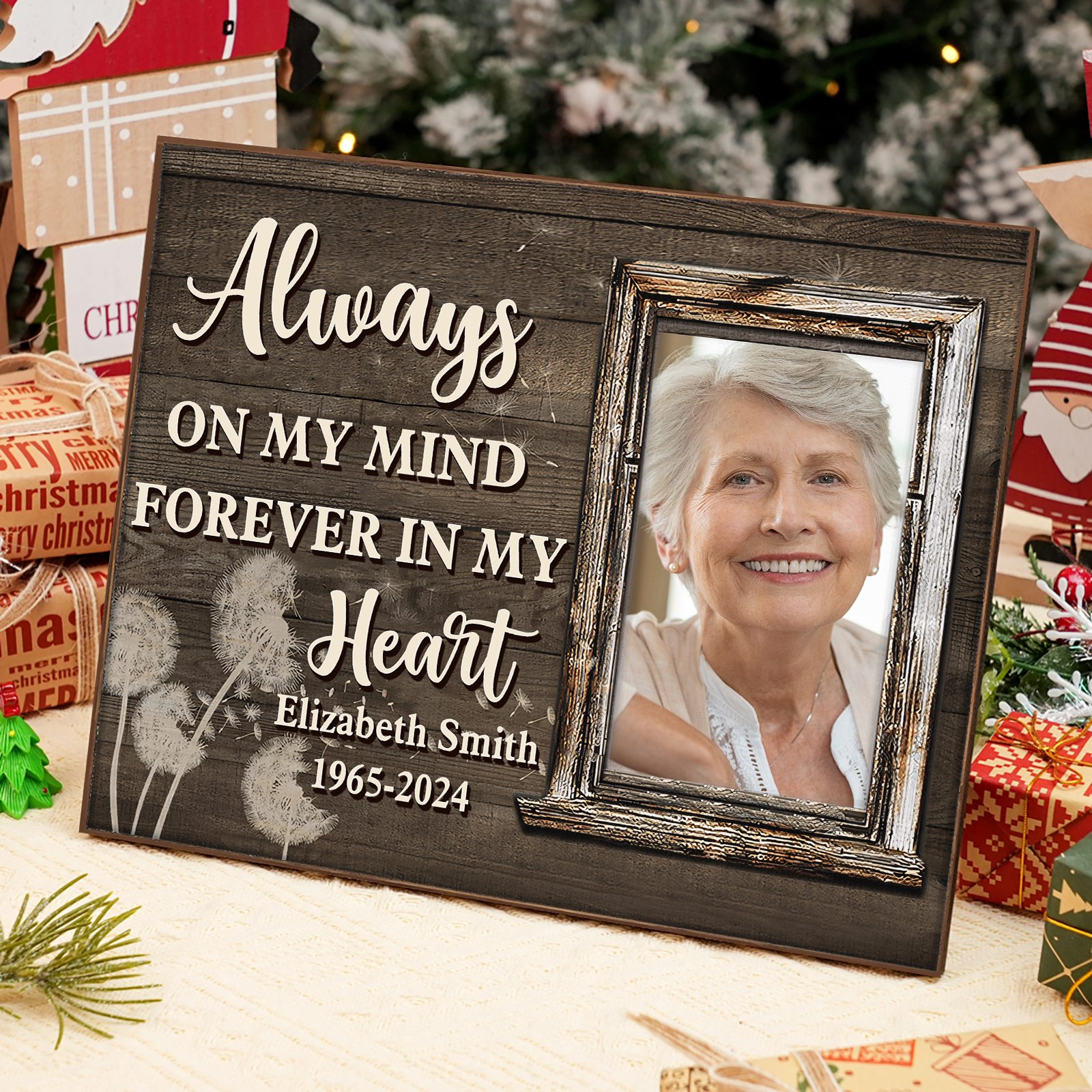 Personalised Memorial Ornaments Customized With 1 Photo&Name&Date Wooden Ornaments to Commemorate The Deceased Loved Ones | Jessemade