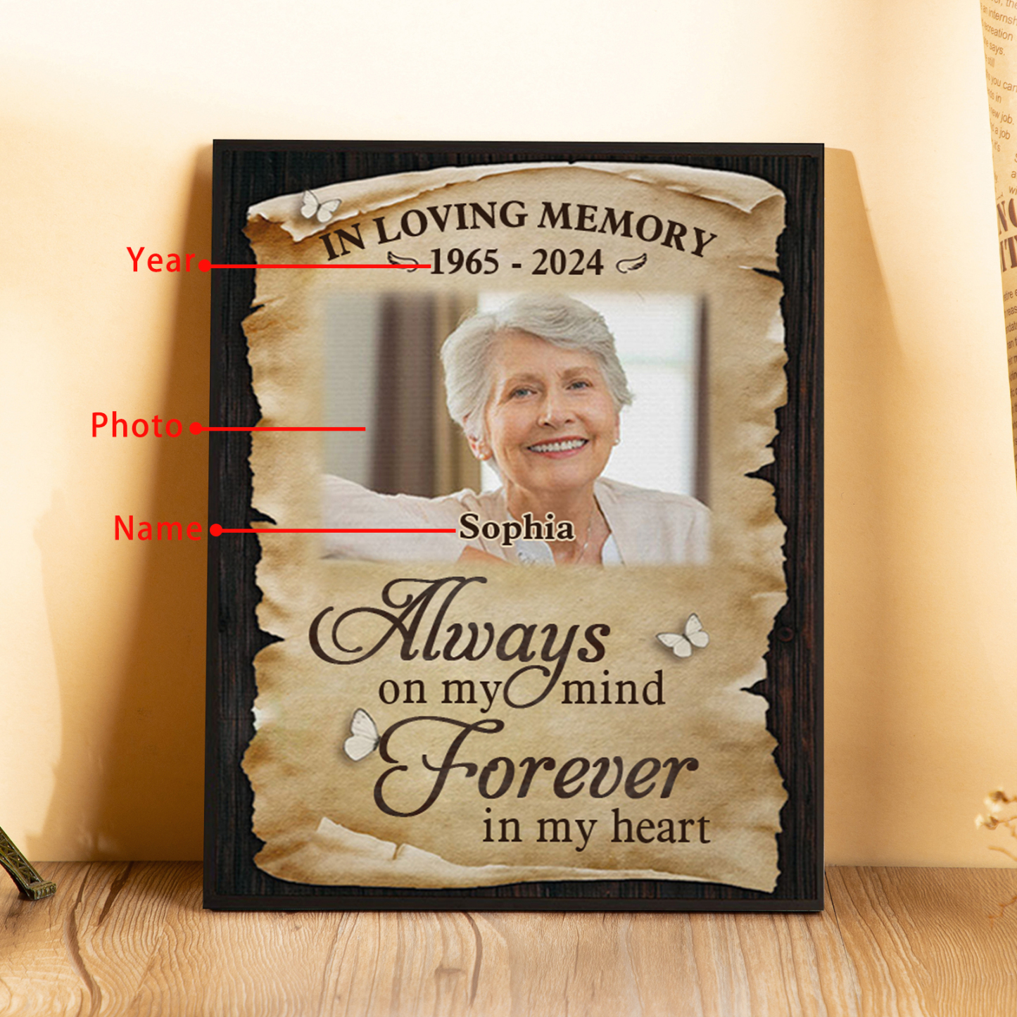 Forever In My Heart-Personalised Memorial Ornaments Customized With 1 Photo&Name&Date Wooden Ornaments to Commemorate The Deceased Loved Ones | Jessemade