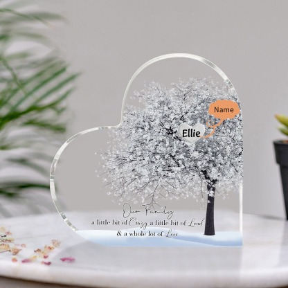 Personalised Acrylic Heart Family Plaque - Custom 1–10 Names Shaped Family Tree Gift for Family | Jessmade