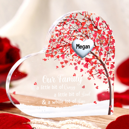 Personalised Acrylic Heart Family Plaque - Custom 1–10 Names Shaped Family Tree Gift for Family | Jessmade