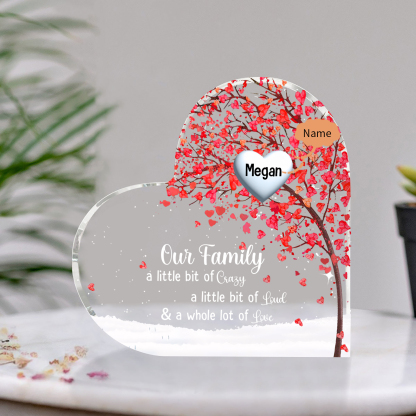 Personalised Acrylic Heart Family Plaque - Custom 1–10 Names Shaped Family Tree Gift for Family | Jessmade