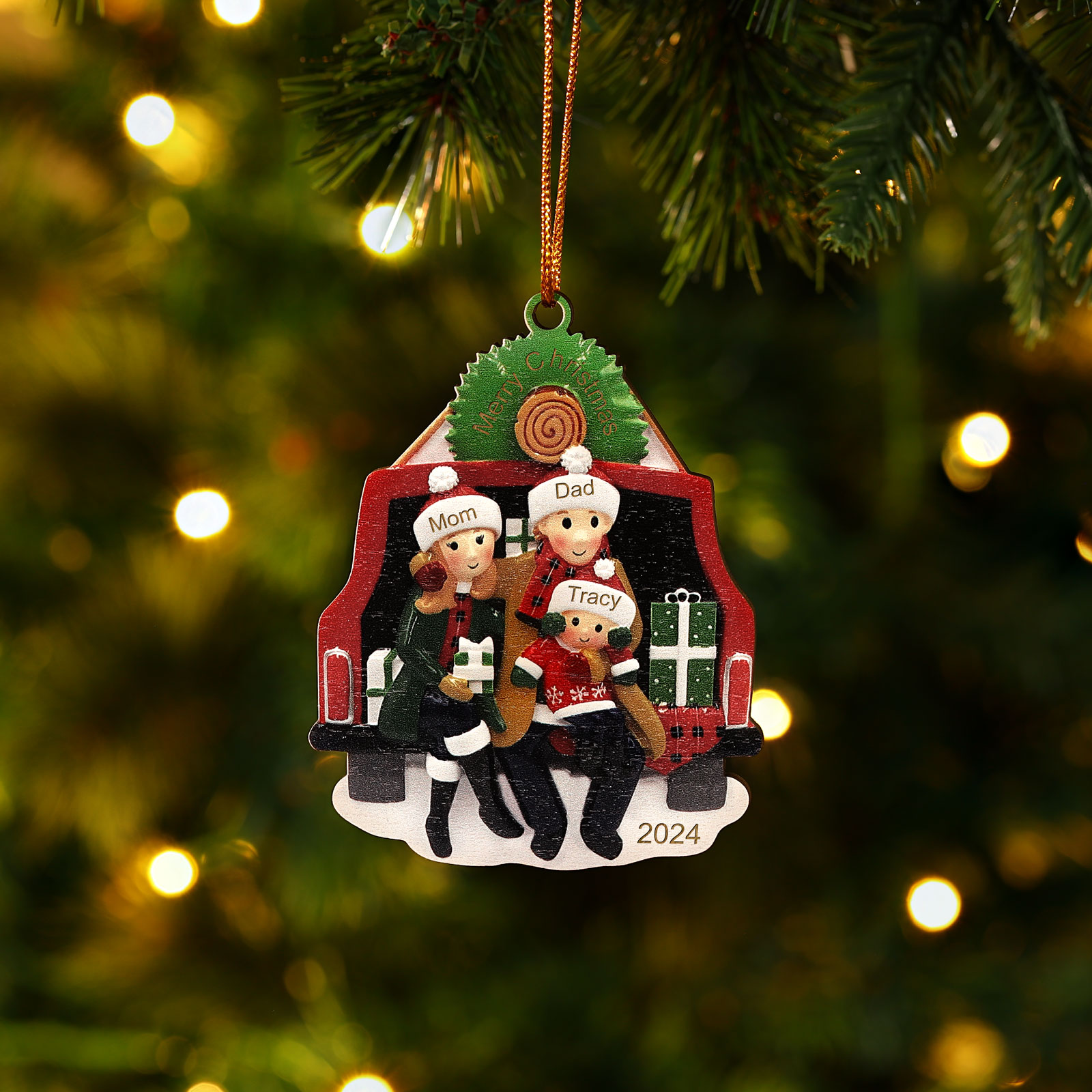 Personalised Family Christmas Ornament Custom 2-5 Names & 1 Year Christmas Gift for Family | Jessemade