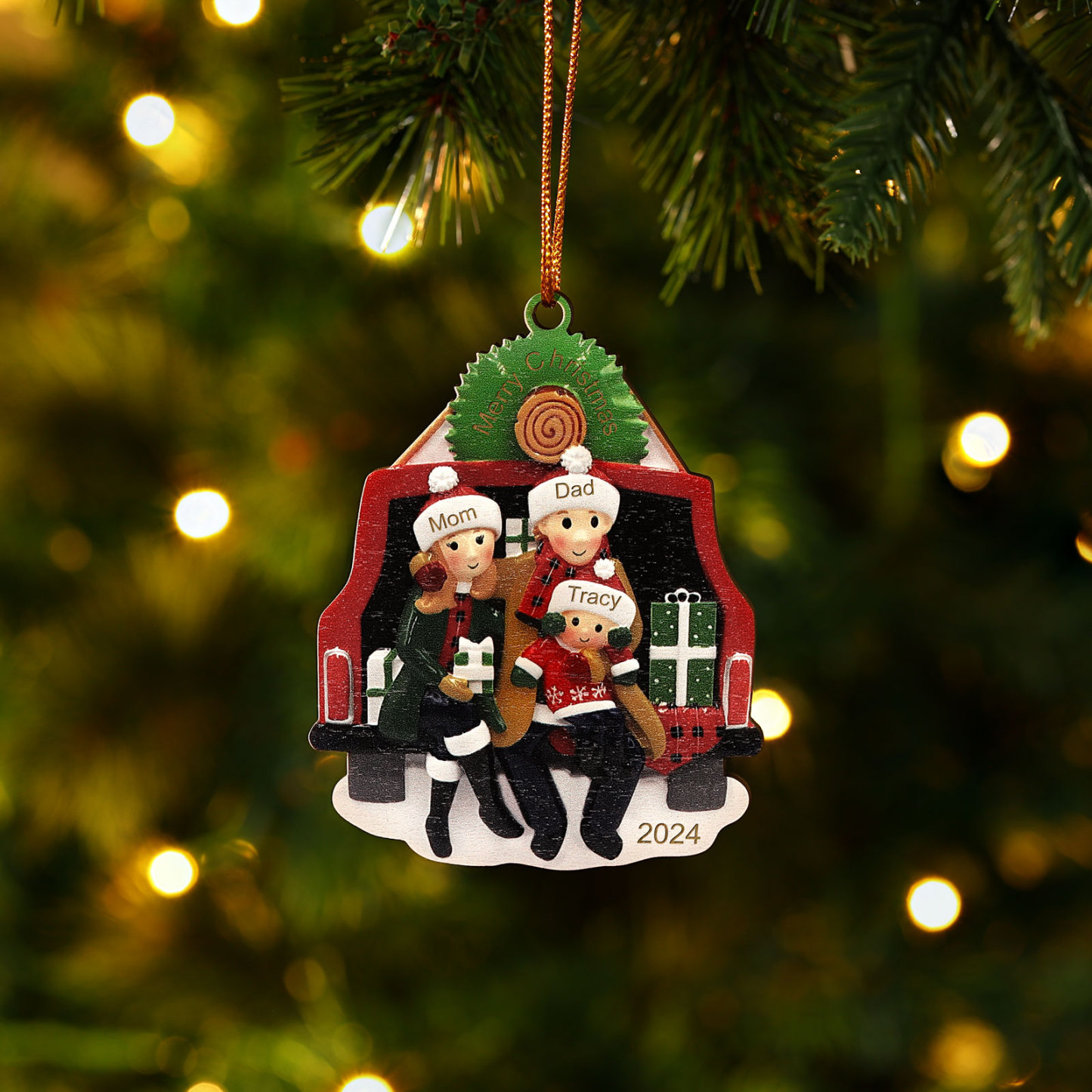 Personalised Family Christmas Ornament Custom 2-5 Names & 1 Year Christmas Gift for Family | Jessemade