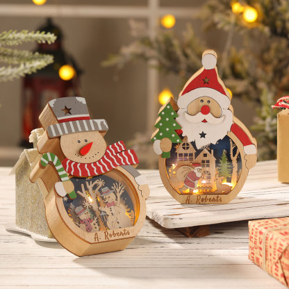 Personalized Snowman Wooden Ornament – Custom 1 Name Christmas Gift | Home Decoration for Family | Jessmade