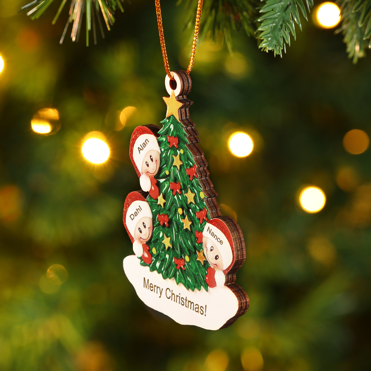 3 Names-Personalised Christmas Tree Ornament-Festive Holiday Decoration for Family | Jessemade